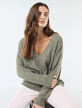 Pull en maille fine col V 'JDY'