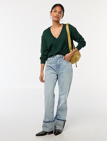 Pull en maille fine col V