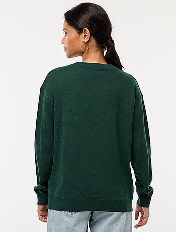 Pull en maille fine col V