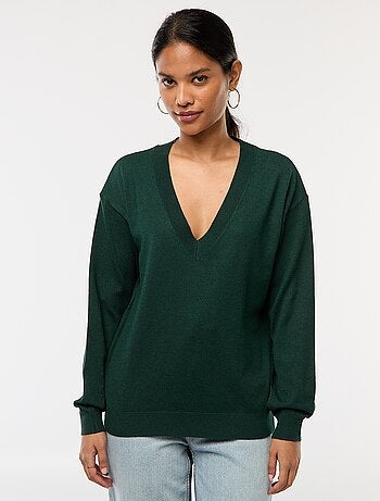 Pull en maille fine col V