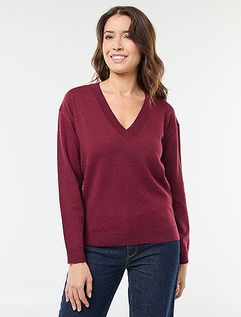 Pull en maille fine col V