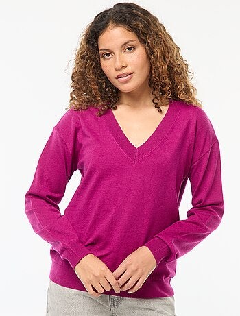 Pull en maille fine col V