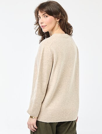Pull en maille grosse jauge à col rond