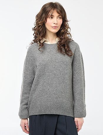 Pull en maille grosse jauge à col rond