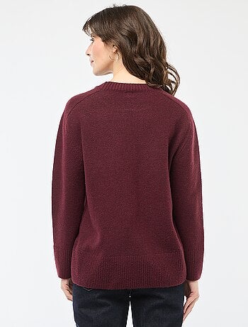 Pull en maille grosse jauge à col rond