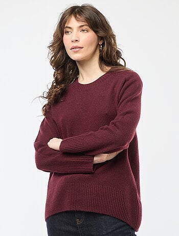 Pull en maille grosse jauge à col rond