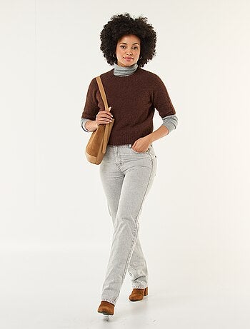 Pull en maille grosse jauge à manches courtes