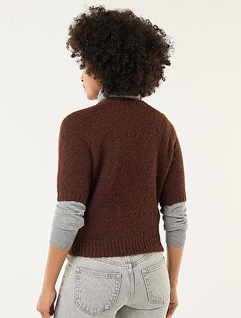 Pull en maille grosse jauge à manches courtes