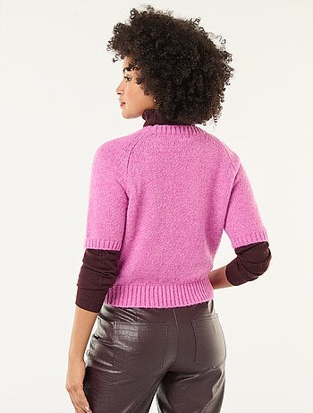 Pull en maille grosse jauge à manches courtes