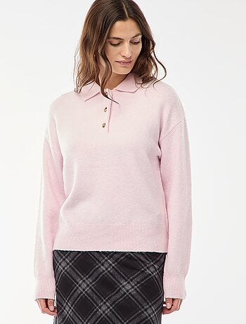 Pull en maille grosse jauge avec un col polo