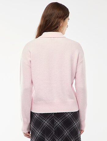 Pull en maille grosse jauge avec un col polo