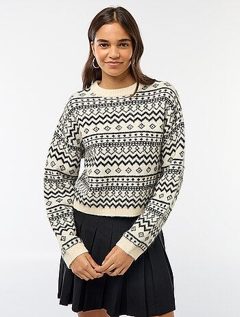 Pull en maille grosse jauge col rond