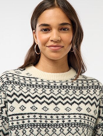 Pull en maille grosse jauge col rond