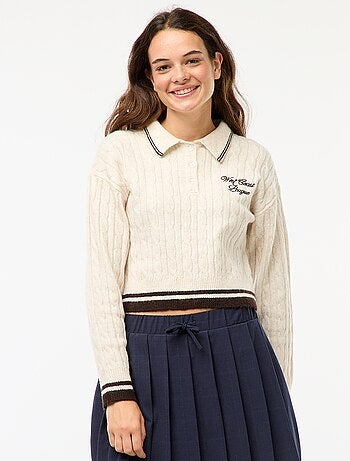 Pull en maille torsadée