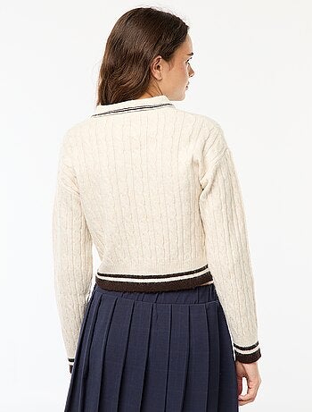 Pull en maille torsadée
