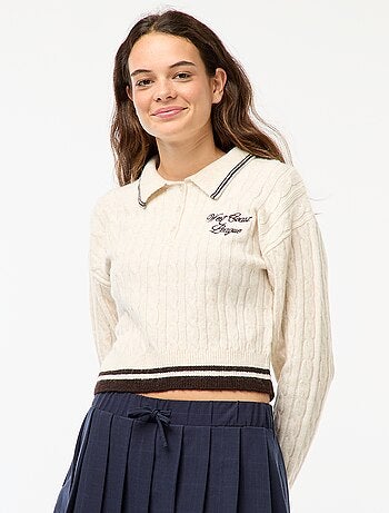 Pull en maille torsadée