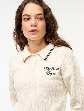 Pull en maille torsadée