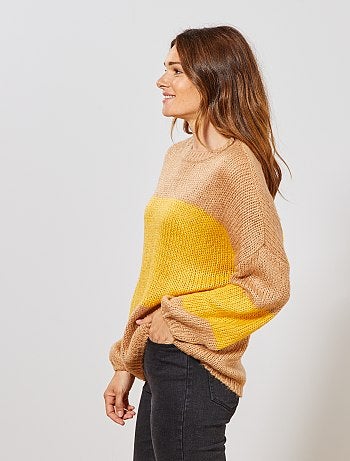 Pull en maille tricot 'rayures' - Kiabi
