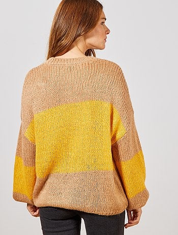 Pull en maille tricot 'rayures' - Kiabi