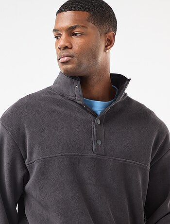 Pull en polaire col camionneur pressionnée