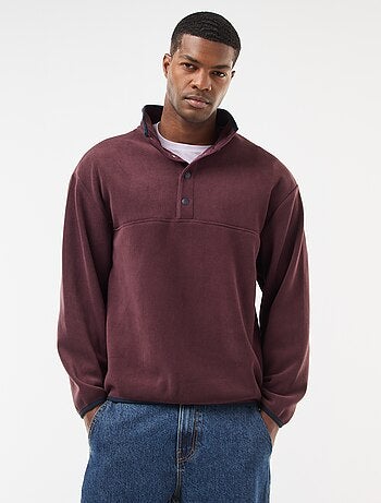 Pull en polaire col camionneur pressionnée