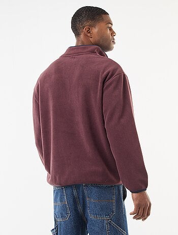 Pull en polaire col camionneur pressionnée