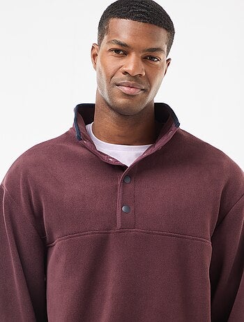 Pull en polaire col camionneur pressionnée