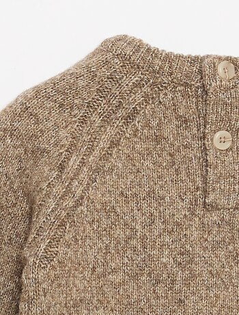 Pull en tricot uni maille grosse jauge