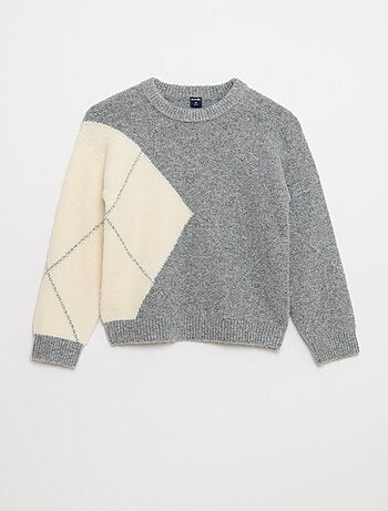 Pull fine jauge à motif jacquard