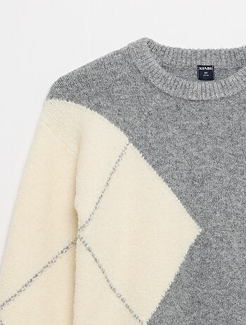 Pull fine jauge à motif jacquard