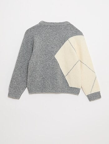 Pull fine jauge à motif jacquard
