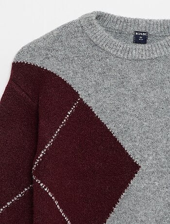 Pull fine jauge à motif jacquard