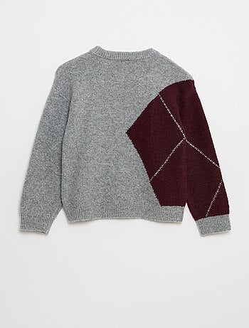 Pull fine jauge à motif jacquard