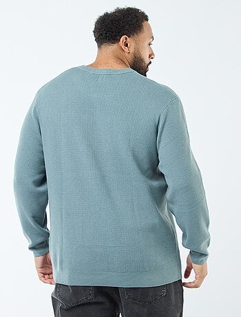 Pull gaufrée en maille stretch