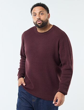 Pull gaufrée en maille stretch
