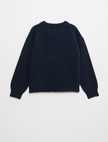 Pull imitation lainage avec broderies 'cerises'