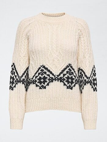 Pull jacquard 'JDY' col rond