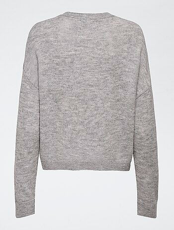 Pull 'JDY' col rond à motif imprimé cœur