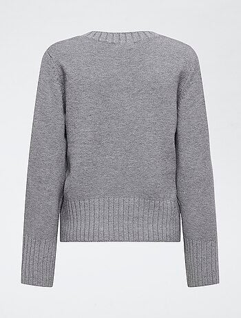 Pull large côte 'JDY' uni