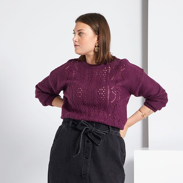 pull maille violet