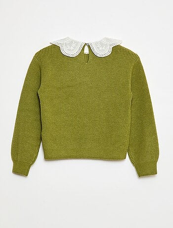 Pull maillé avec col claudine