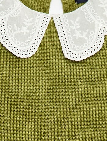 Pull maillé avec col claudine
