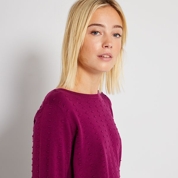 pull maille violet