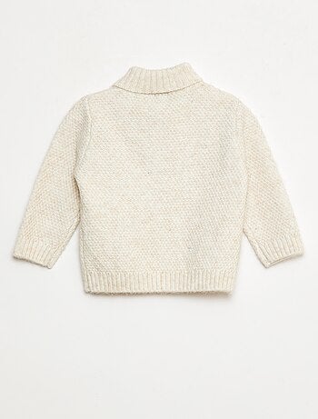Pull maille torsadée avec col châle