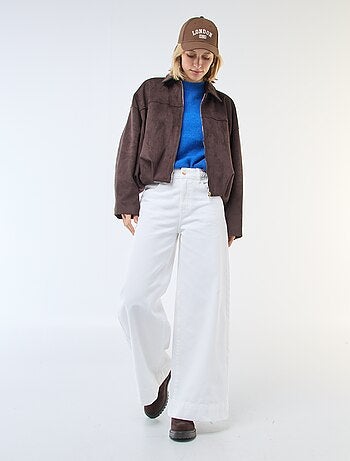 Pull manches courtes uni en mohair