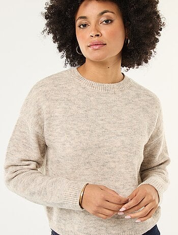 Pull matière douce col rond