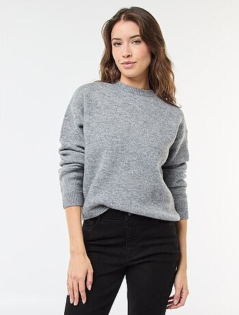 Pull matière douce col rond