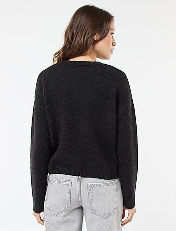 Pull matière douce col rond