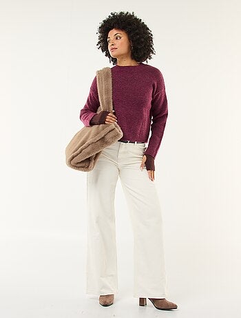 Pull matière douce col rond