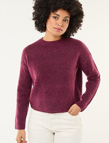 Pull matière douce col rond